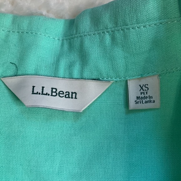 L.L. Bean sea foam mint green linen cotton button down spring jacket - Picture 4 of 6